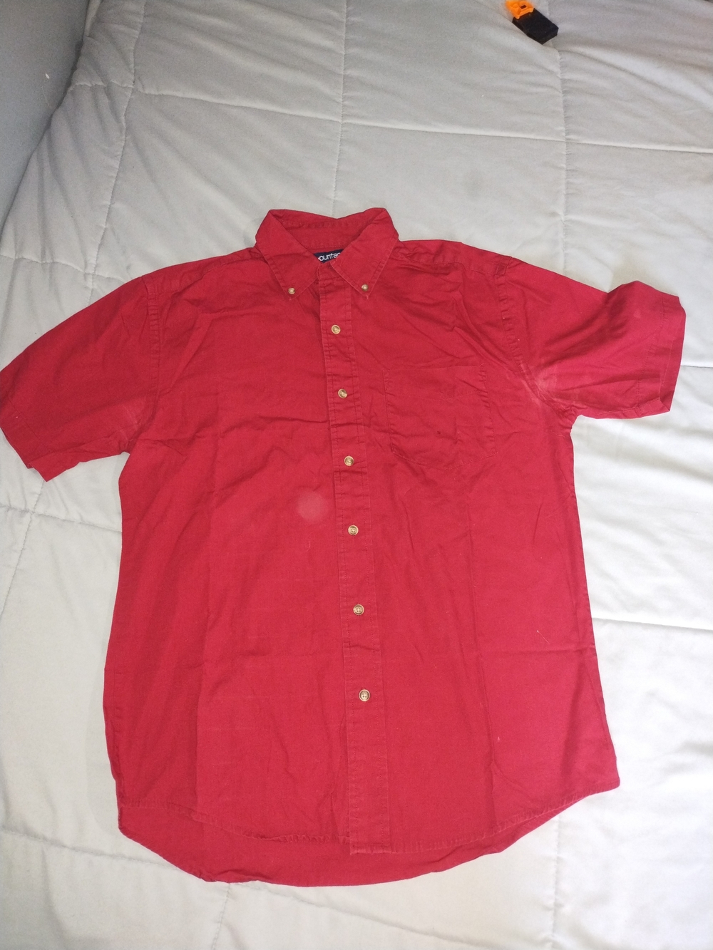 Puritan Red Short-Sleeve Button-Down Shirt